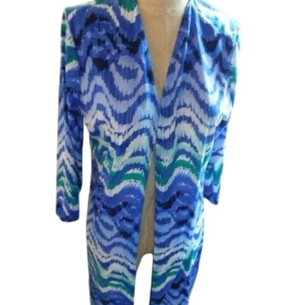 Chico's Size M Medium (1) Traveler's 3/4 Sleeve Longer Cardigan Style Top
